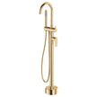 Empire Slim Floor Mounted Bath Mixer with Hand Shower in Urban Brass
