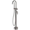 Empire Slim Floor Mounted Bath Mixer with Hand Shower in Gun Metal
