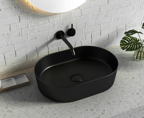 Otti Quay Oval 500x330x120 Matte Black Basin