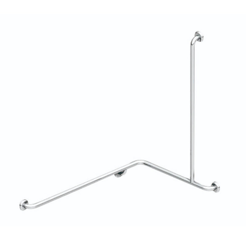 Zenmo Mobi Care L Shape Shower Grab Rail with Extension Right Hand in Stainless Steel