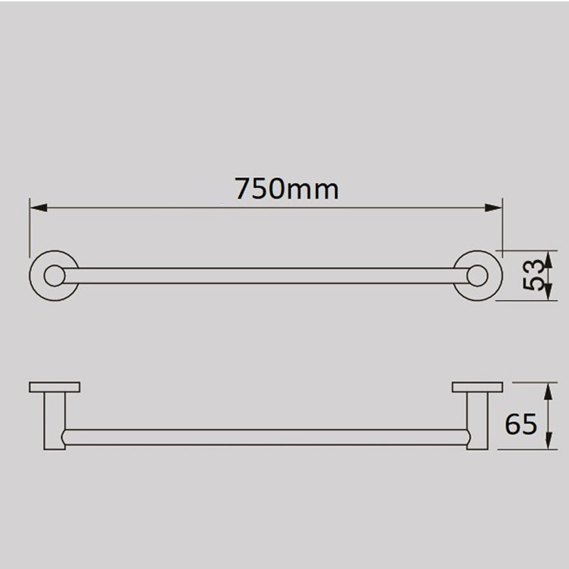 Zenmo Jess 75cm Single Towel Rail line drawing