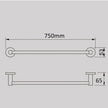 Zenmo Jess 75cm Single Towel Rail line drawing