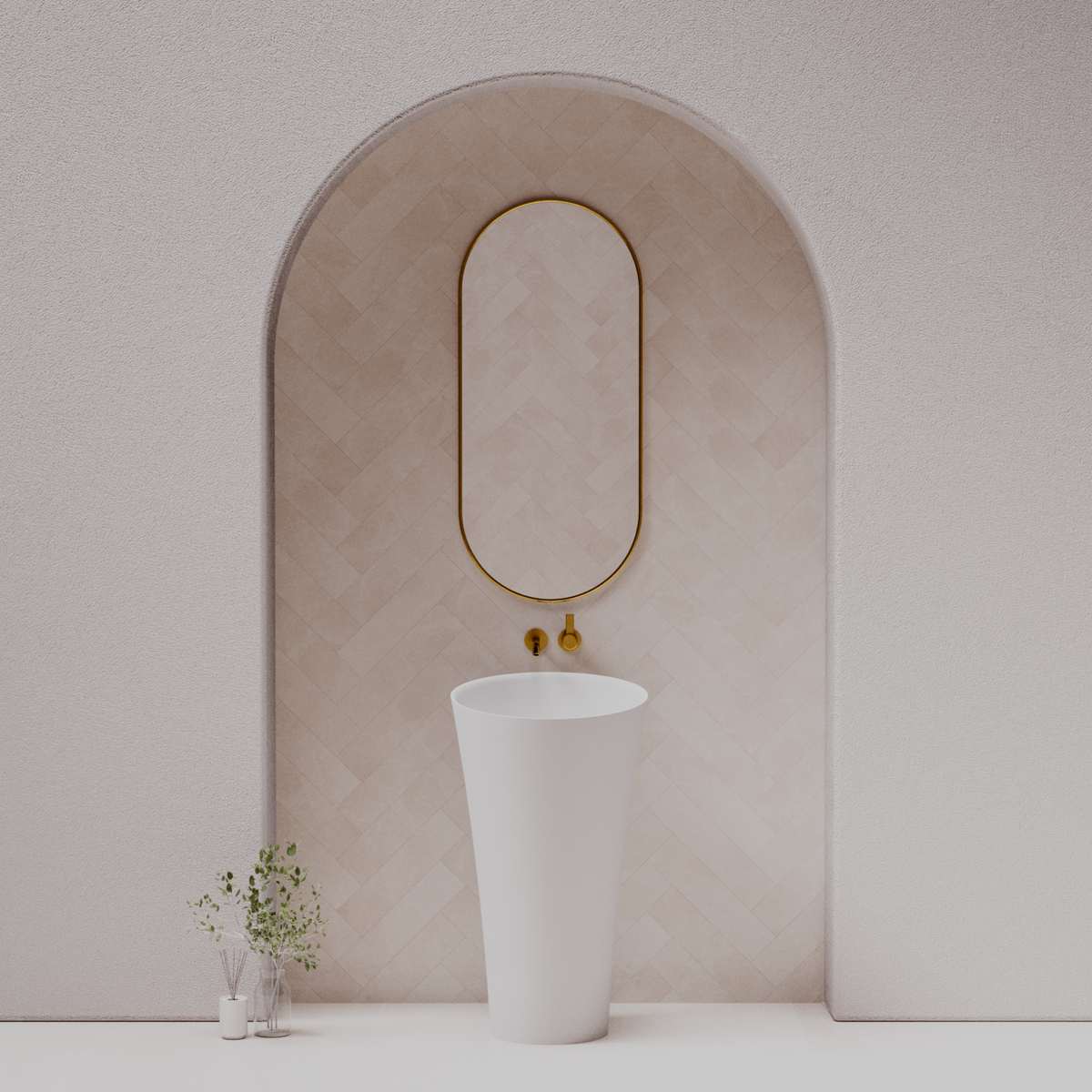 Pietra Bianca Speaker Freestanding Pedestal Basin
