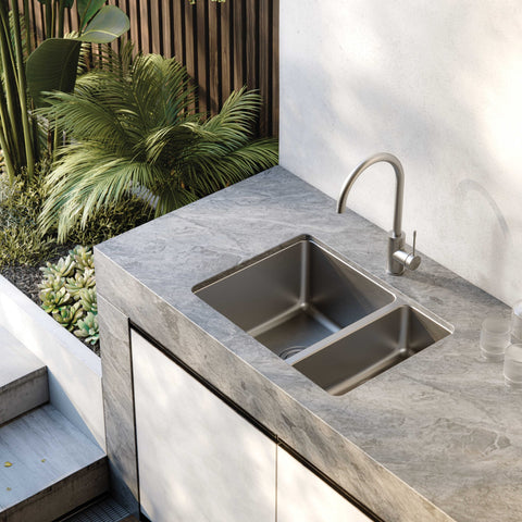 Phoenix 2000 Series 1 and 1/2 Bowl Sink, Stainless Steel undermount basin