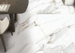 Lumia Corinto Marble Look Porcelain Tiles in a room setting
