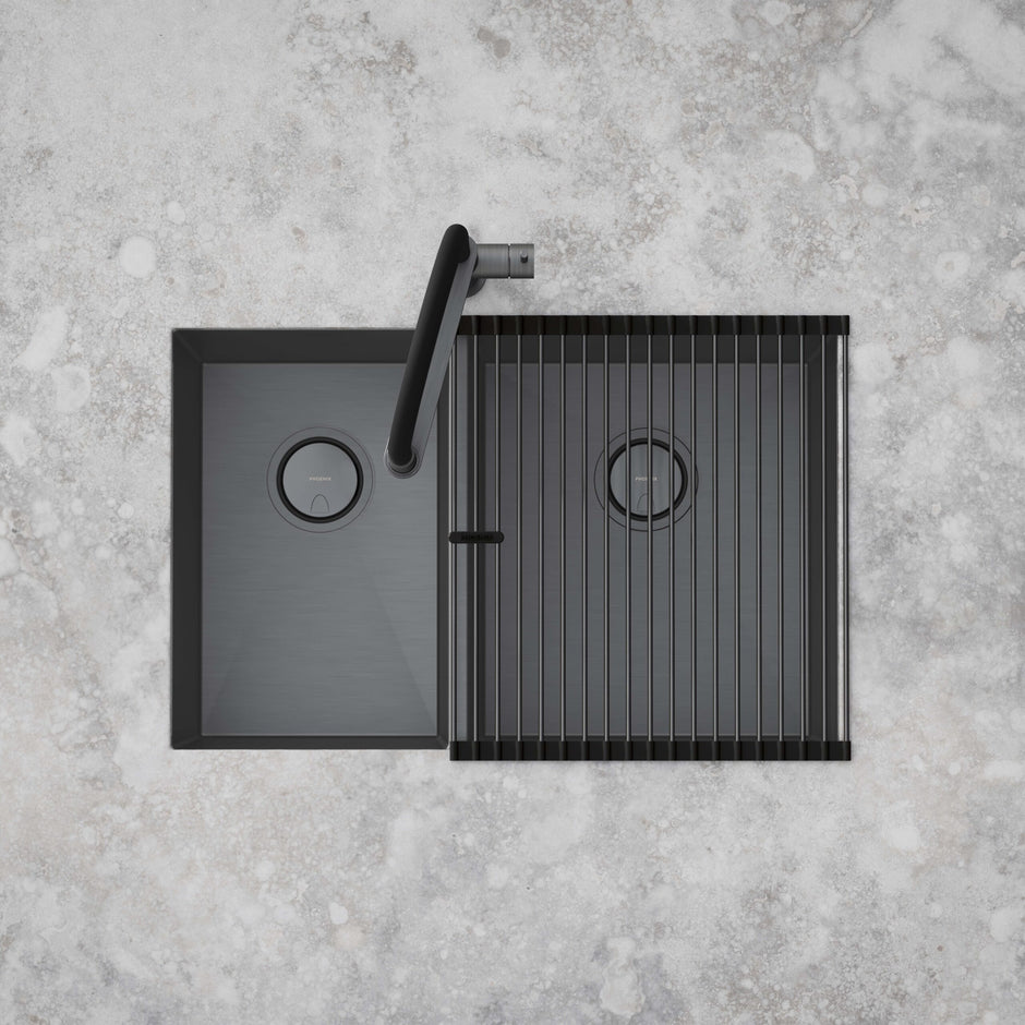 4000 Series 1 and 3/4 Right Hand Bowl Sink - Brushed Carbon