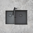 4000 Series 1 and 3/4 Right Hand Bowl Sink - Brushed Carbon