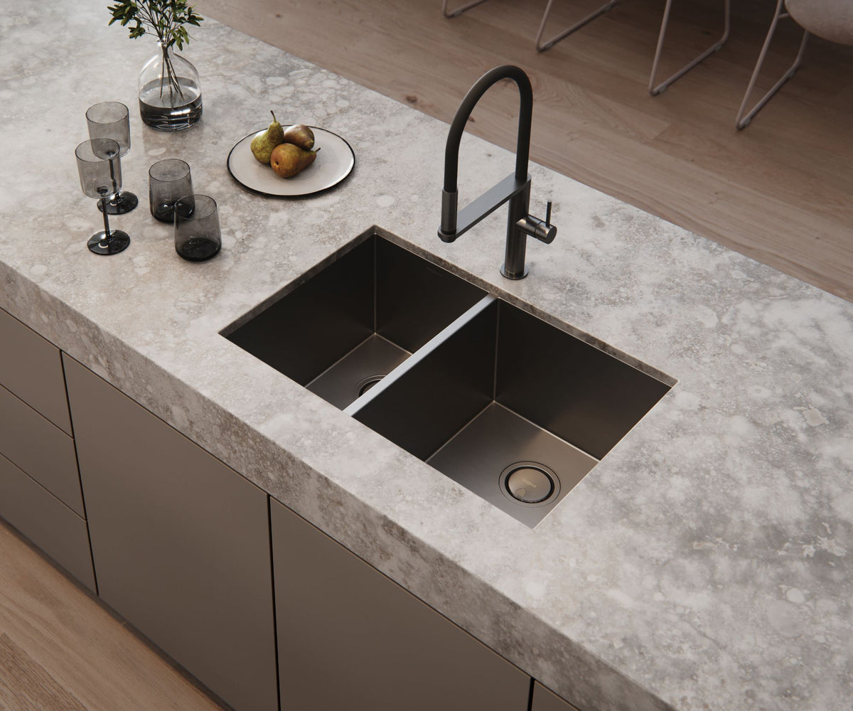 4000 Series 1 and 3/4 Right Hand Bowl Sink - Brushed Carbon
