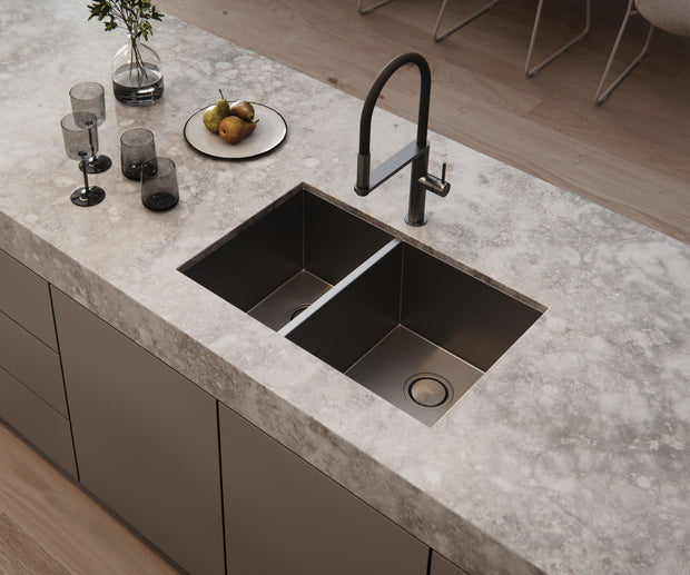 4000 Series 1 and 3/4 Right Hand Bowl Sink - Brushed Carbon