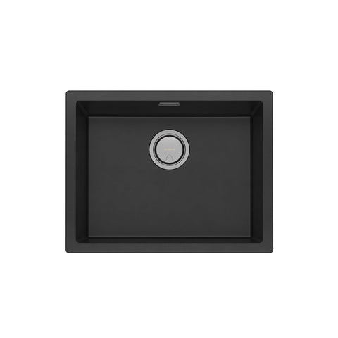 Phoenix 5000 Series Large Single Bowl Sink, Matte Black undermount basin