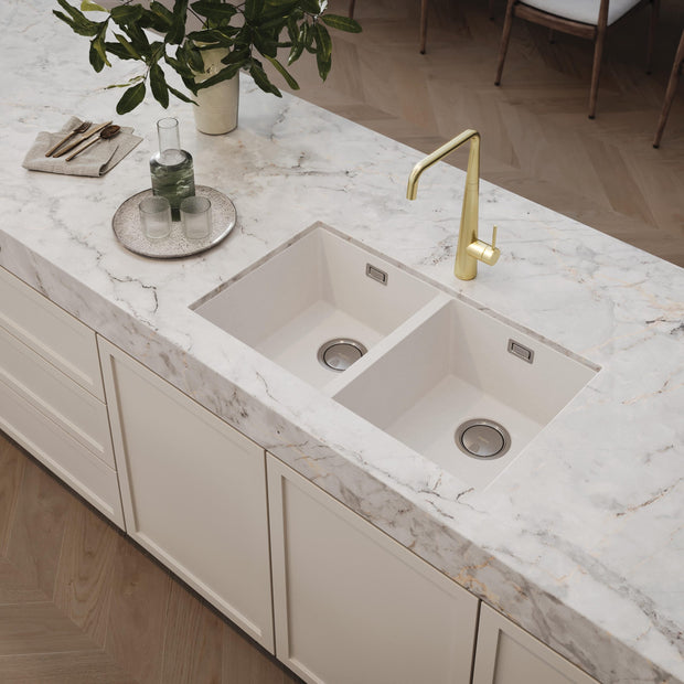 5000 Series Double Bowl Sink - Matte White