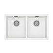 Phoenix 5000 Series Double Bowl Sink, Matte White undermount basin