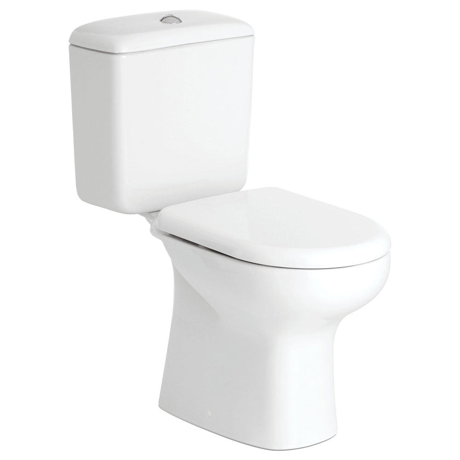 RAK Liwa White Close-Coupled Toilet Suite, Alpine White with S-Trap 240