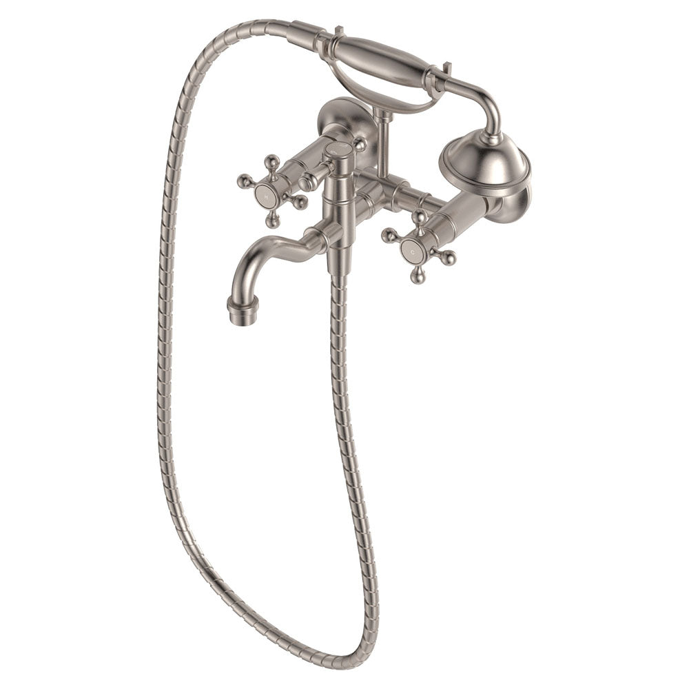 Lillian Exposed Bath Tap Set with Hand Shower in Brushed Nickel