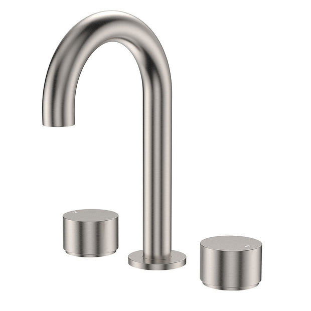 Kaya Round Hob Set, Round Taps in Brushed Nickel