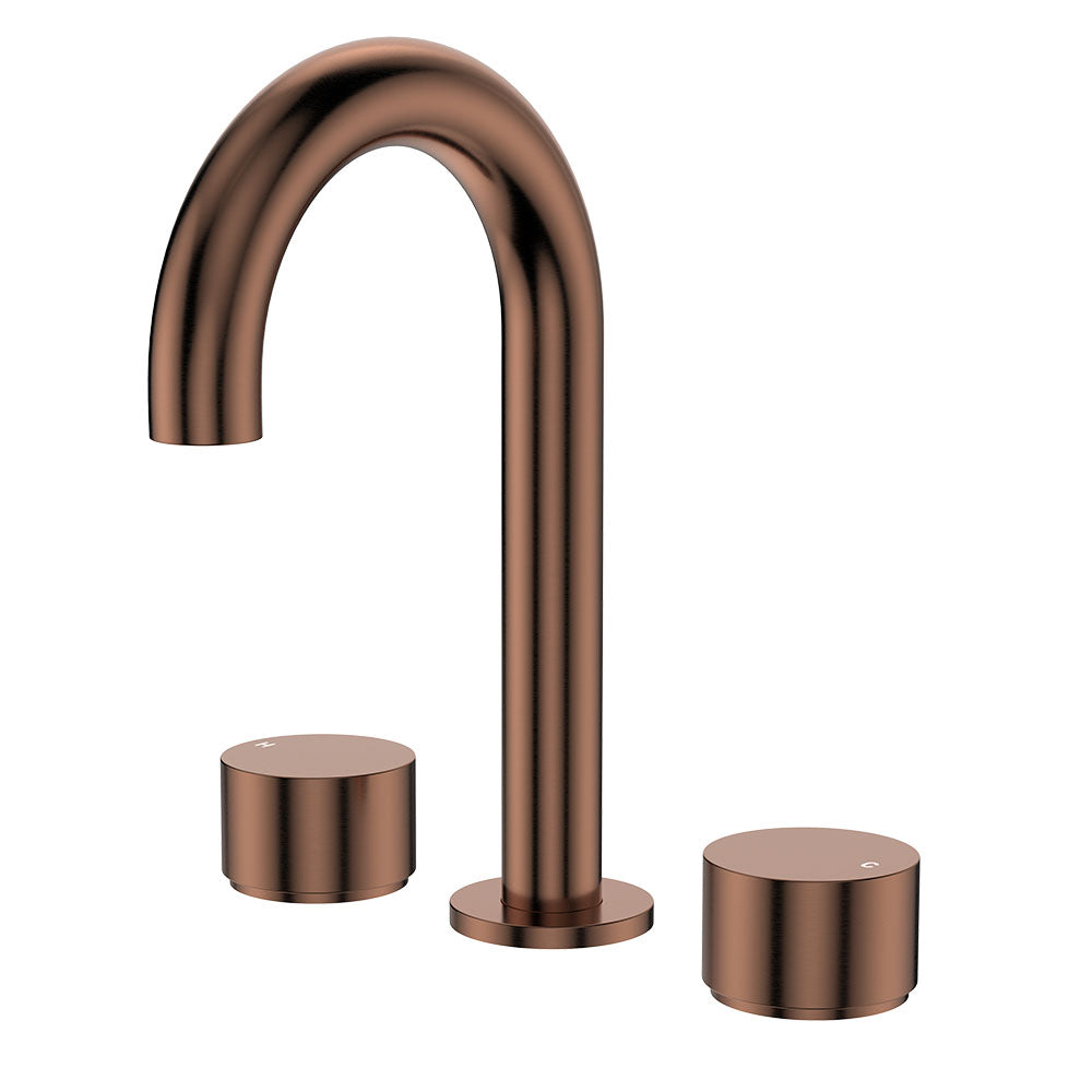 Kaya Round Hob Set, Round Taps in Brushed Copper