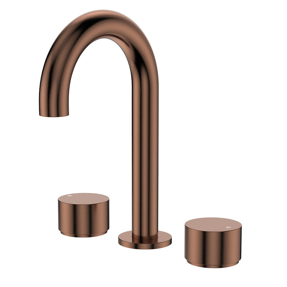 Kaya Round Hob Set, Round Taps in Brushed Copper