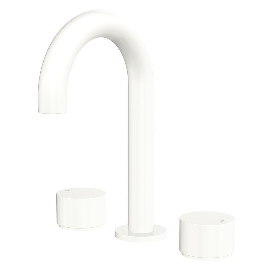 Kaya Round Hob Set, Round Taps in Matte White