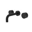 Kaya Wall Set, Round Taps, 130mm Outlet in Matte Black