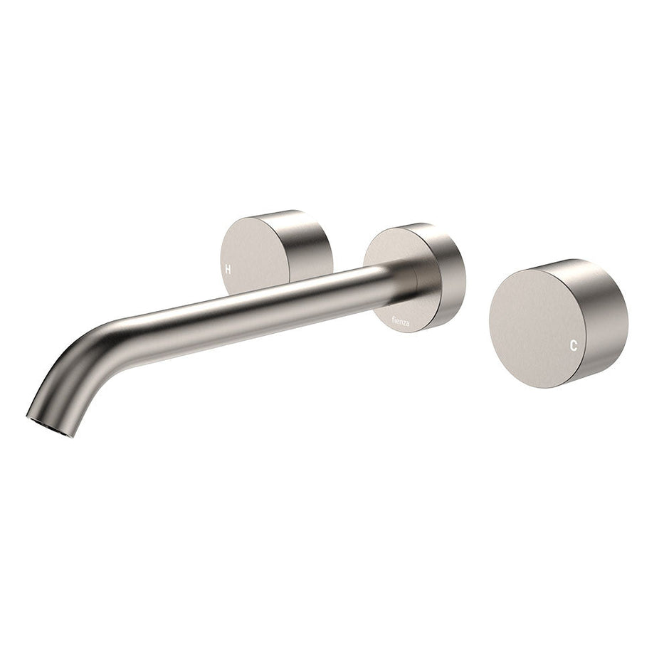 Kaya Wall Set, Round Taps, 220mm Outlet in Brushed Nickel