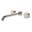 Kaya Wall Set, Round Taps, 220mm Outlet in Brushed Nickel