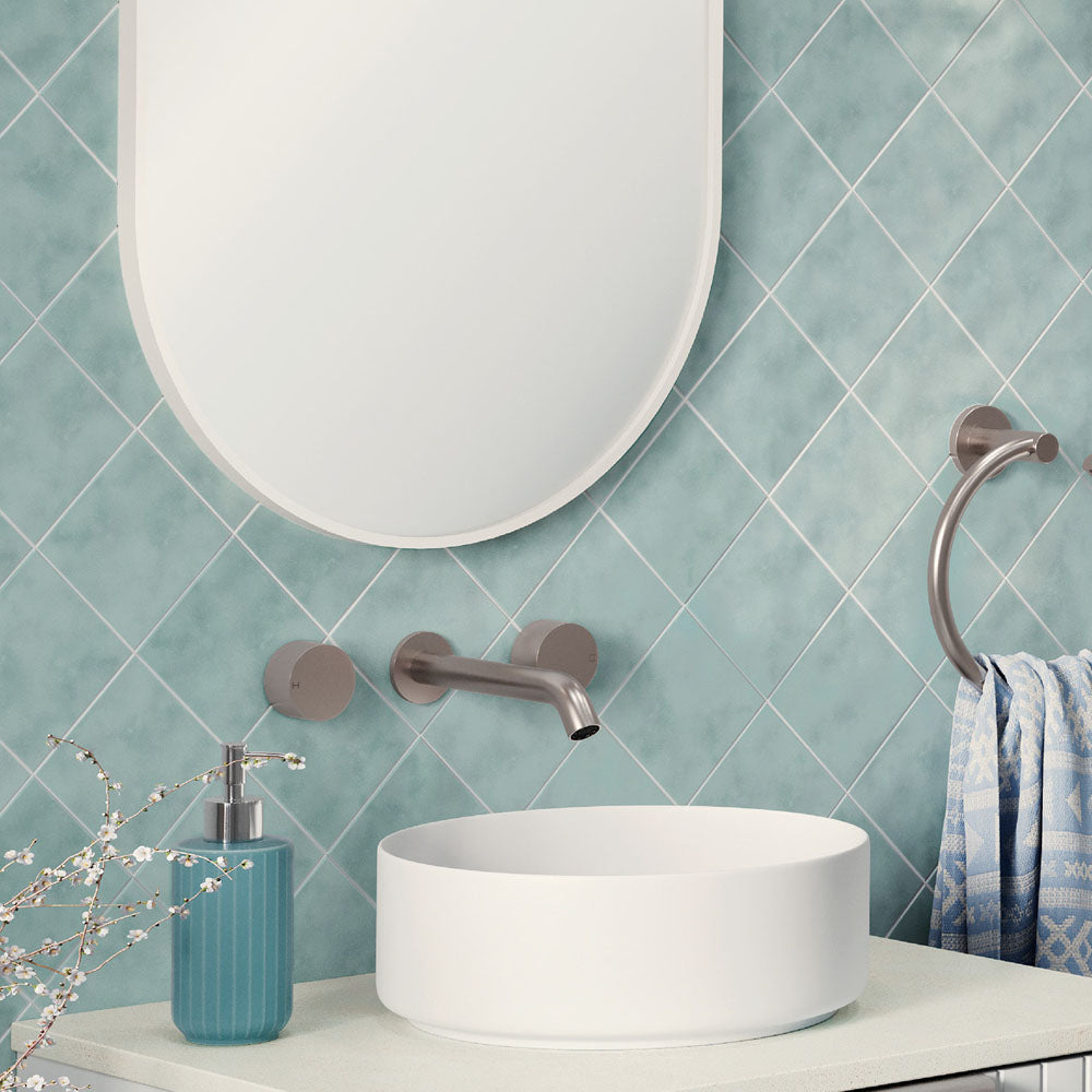 Fienza Kaya Wall Set, Round Taps, 180mm Outlet
