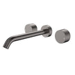 Kaya Wall Set, Round Taps, 220mm Outlet in Gun Metal