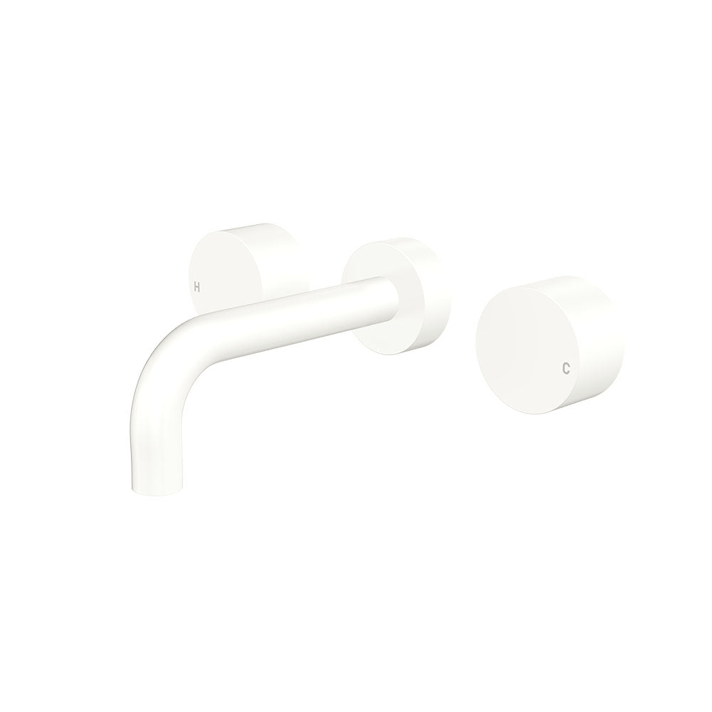 Kaya Wall Set, Round Taps, 130mm Outlet in Matte White
