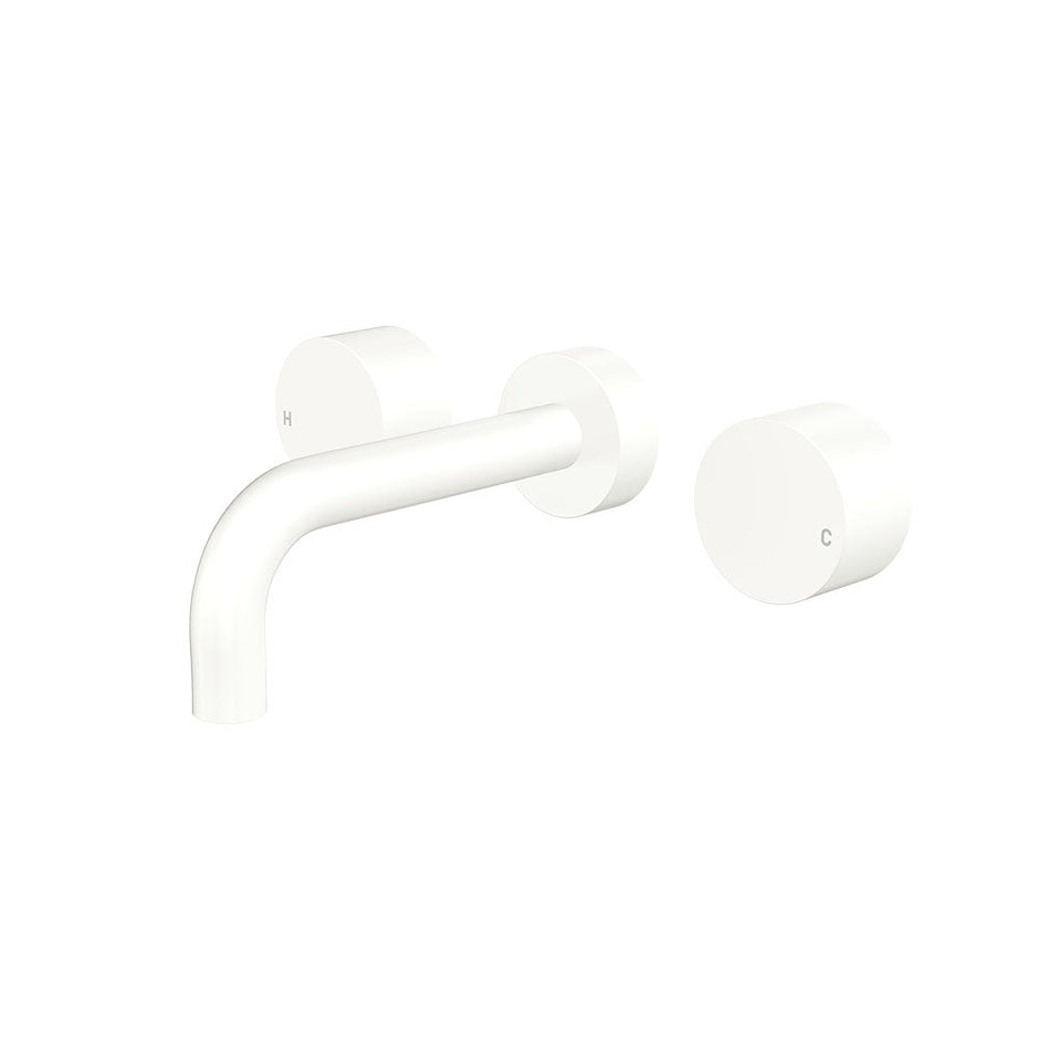 Kaya Wall Set, Round Taps, 130mm Outlet in Matte White