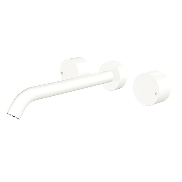 Kaya Wall Set, Round Taps, 220mm Outlet in Matte White