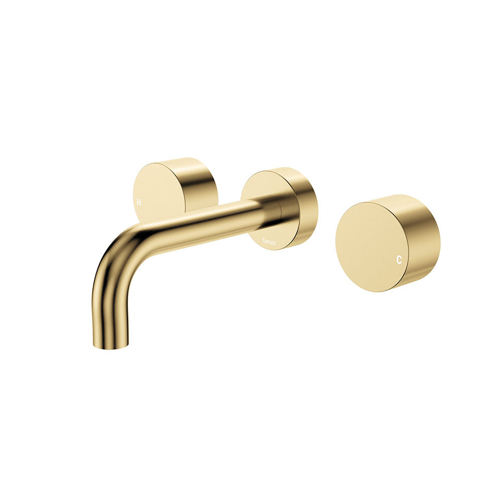 Kaya Wall Set, Round Taps, 130mm Outlet in Urban Brass