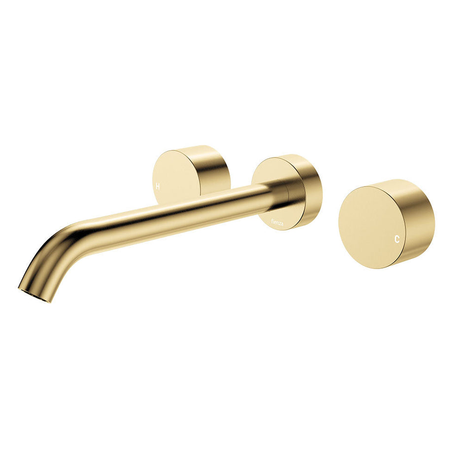 Kaya Wall Set, Round Taps, 220mm Outlet in Urban Brass