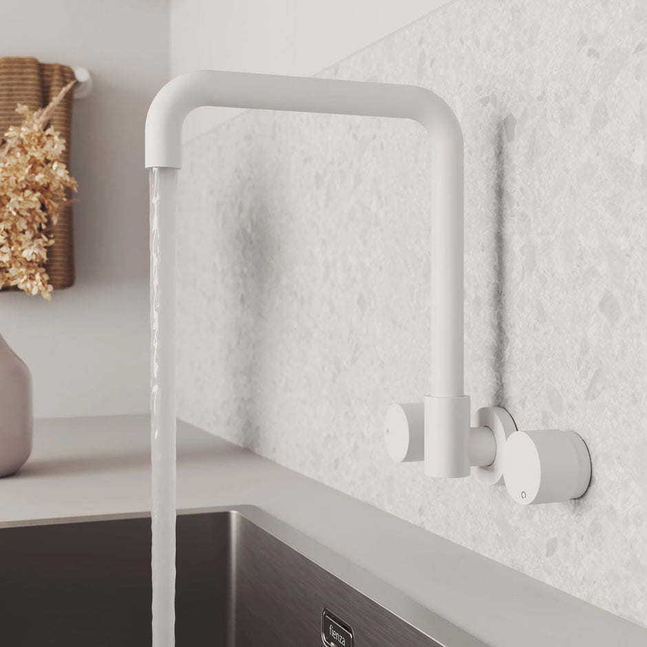 Kaya Squareline Wall Set, Round Taps