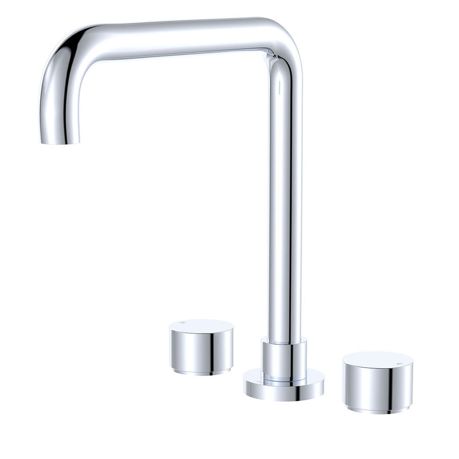 Kaya Squareline Hob Set, Round Taps in Chrome