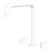 Kaya Squareline Hob Set, Round Taps in Matte White