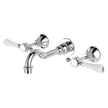 Lillian Lever Basin/Bath Wall Set in Chrome with Ceramic White Handle