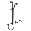 Lillian Lever Rail Shower Set in Matte Black with Ceramic White Handle