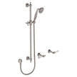 Lillian Lever Rail Shower Set in Brushed Nickel with Ceramic White Handle