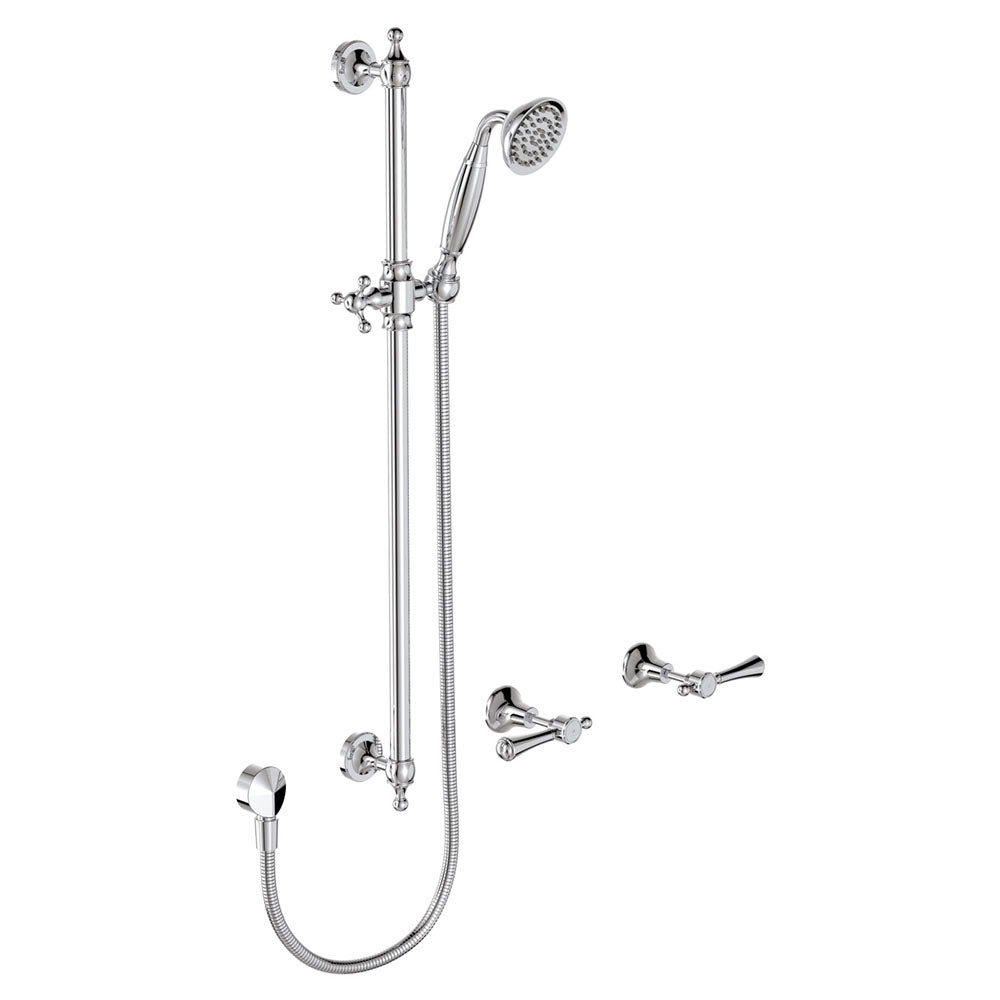 Lillian Lever Rail Shower Set in Chrome