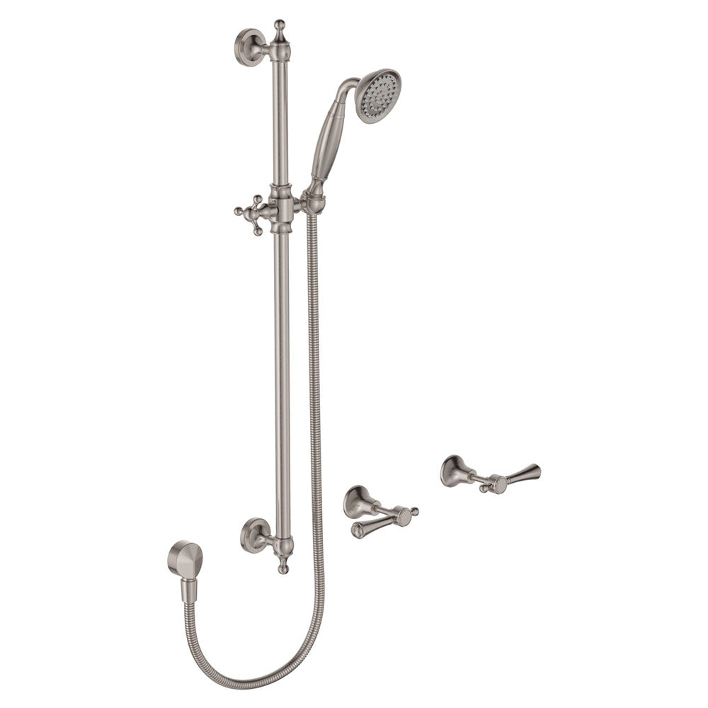 Lillian Lever Rail Shower Set in Brushed Nickel