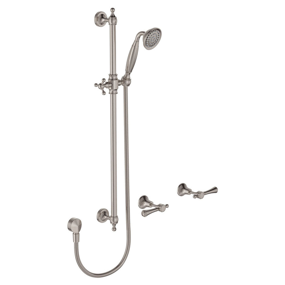 Lillian Lever Rail Shower Set in Brushed Nickel