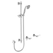 Lillian Lever Rail Shower Set in Chrome with Ceramic White Handle