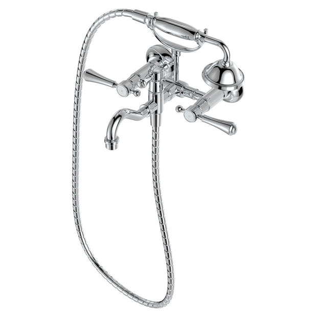 Lillian Lever Exposed Bath Tap Set with Hand Shower in Chrome