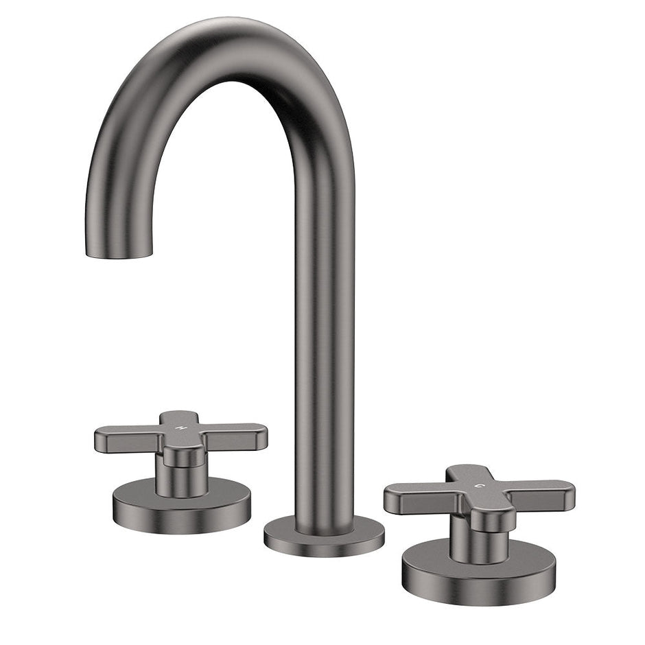 Kaya Round Hob Set, Cross Taps in Gun Metal