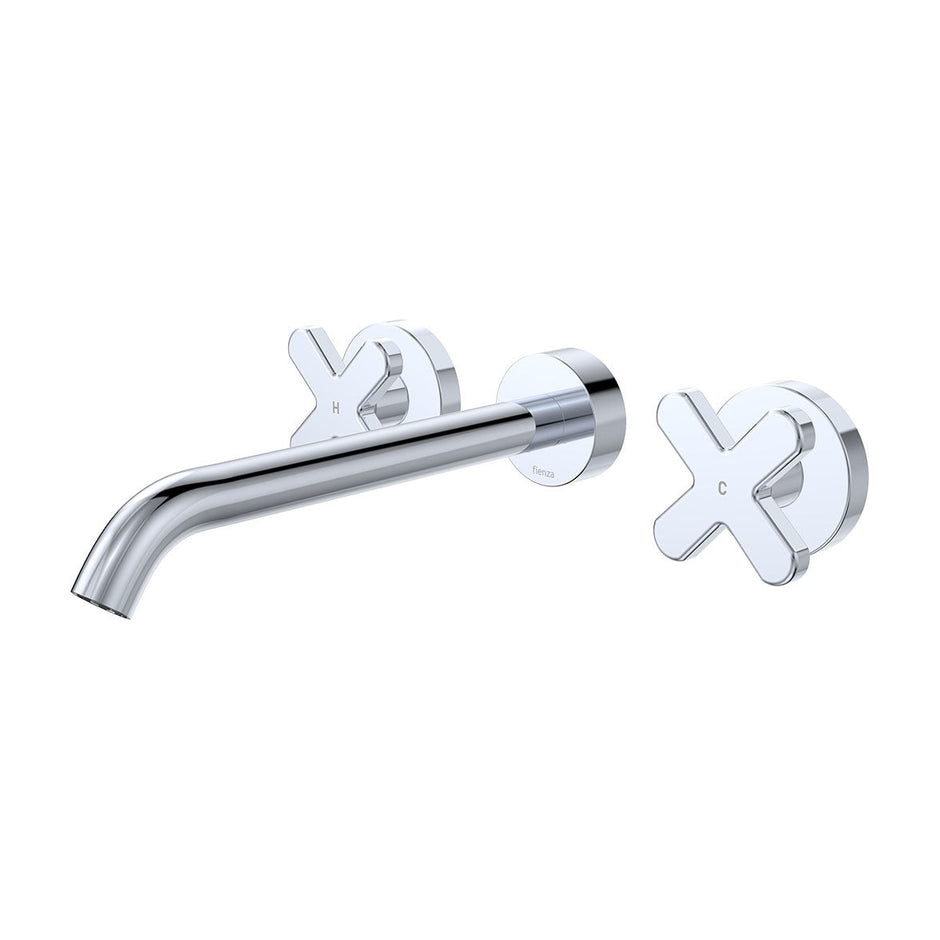 Kaya Wall Set, Cross Taps, 220mm in Chrome