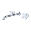 Kaya Wall Set, Cross Taps, 220mm in Chrome