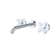 Kaya Wall Set, Cross Taps, 180mm in Chrome