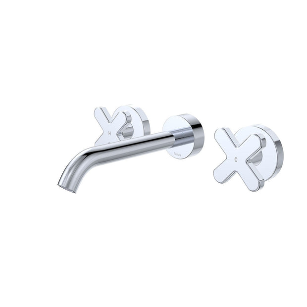 Kaya Wall Set, Cross Taps, 180mm in Chrome