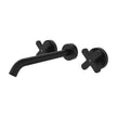 Kaya Wall Set, Cross Taps, 220mm in Matte Black
