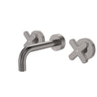 Kaya Wall Set, Cross Taps, 130mm in Gun Metal
